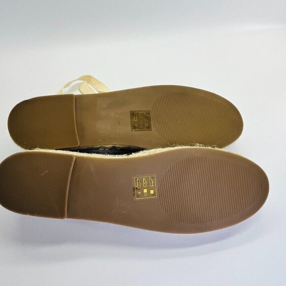 Draper James Georgia Wedge Espadrilles Women's Size 10 Navy, White Ankle Tie - Picture 10 of 13